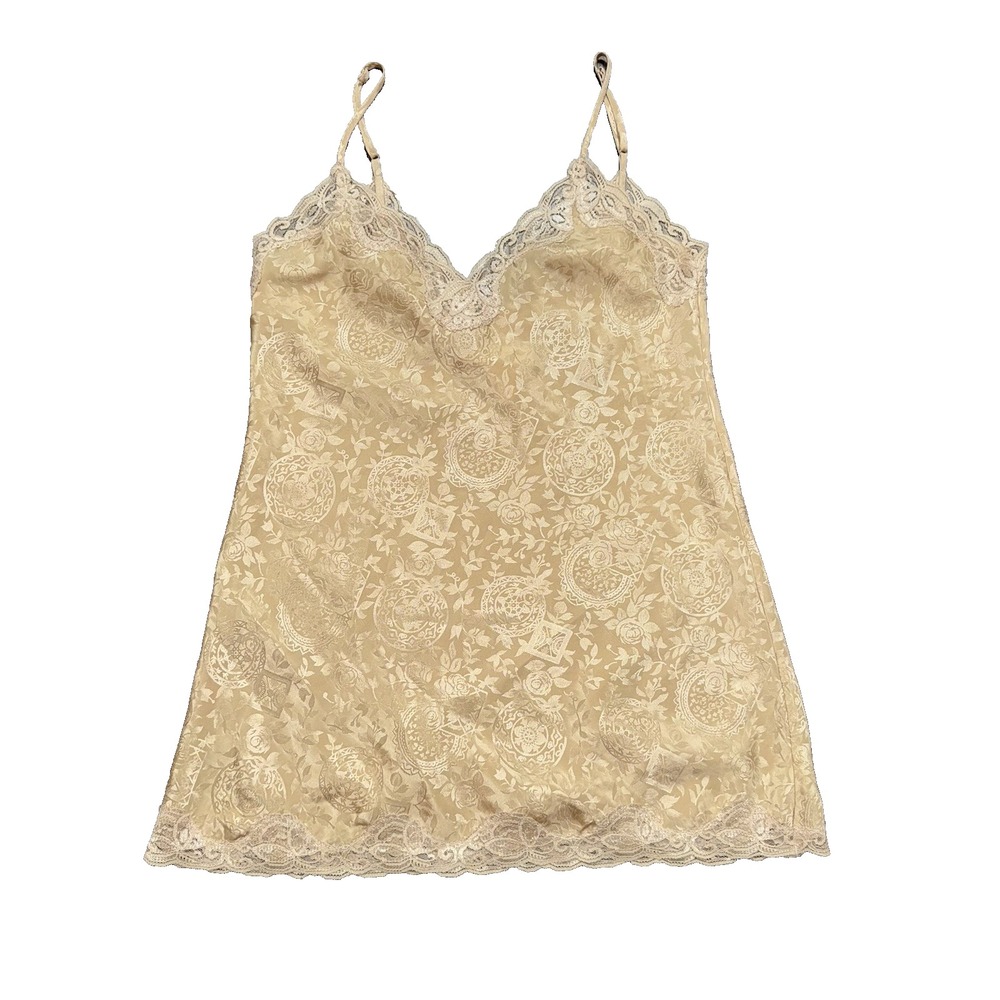 Victoria's Secret Gold Label Champagne Lacy Nightgown Lingerie Small VTG 90s